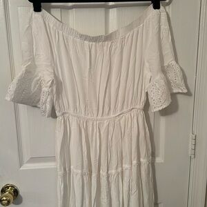 Solitaire Swim Cover Up Size L Color White